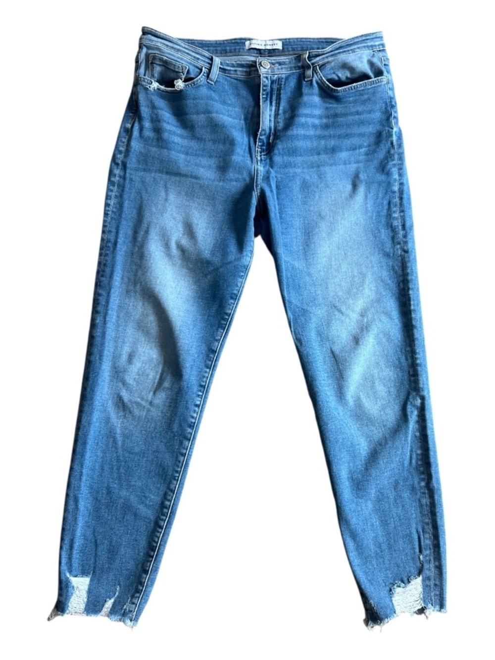 Flying Monkey Blue Distressed Ankle Jeans Size 31 Women